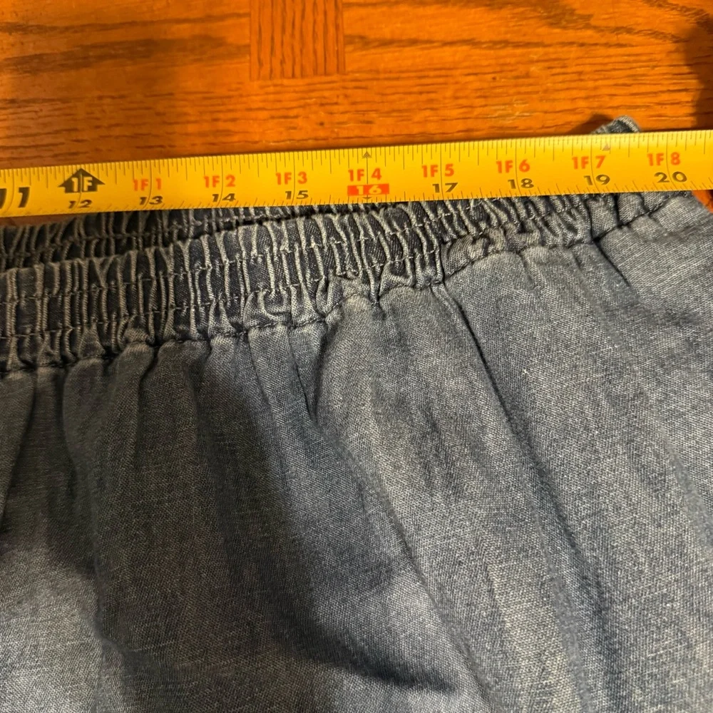 Lucy & Yak Rumi Cargo Denim Balloon Pants UK 24 or US 20 Elastic Waist Pull-on - Picture 13 of 15